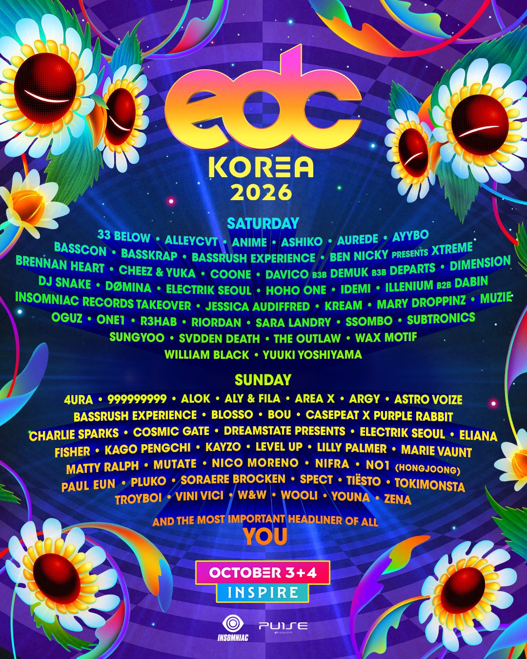 EDC Korea 2026 · Lineup poster